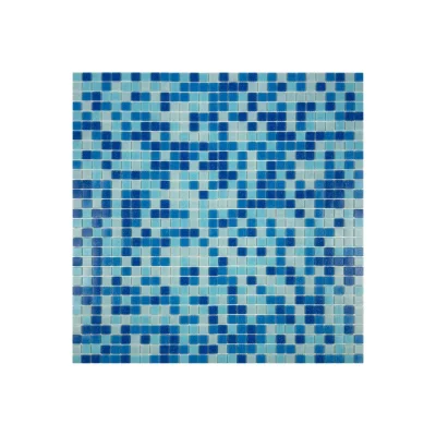 Hot Melt Glass Mosaic Pool Tiles Glossy Sheet 32.7x32.7x4mm (Chip 20x20x4mm) | MGW620211-tr-f