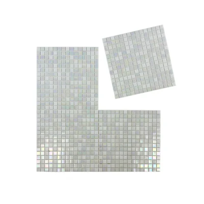 Hot Melt Glass Mosaic Pool Tiles Glossy Sheet 32.7×32.7×4mm (Chip 20×20×4mm) | MGW620401-tr-f