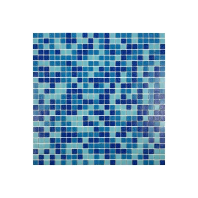 Hot Melt Glass Mosaic Pool Tiles Glossy Sheet 32.2x32.2x4mm (Chip 25x25x4mm) | MGW625252-tr-f